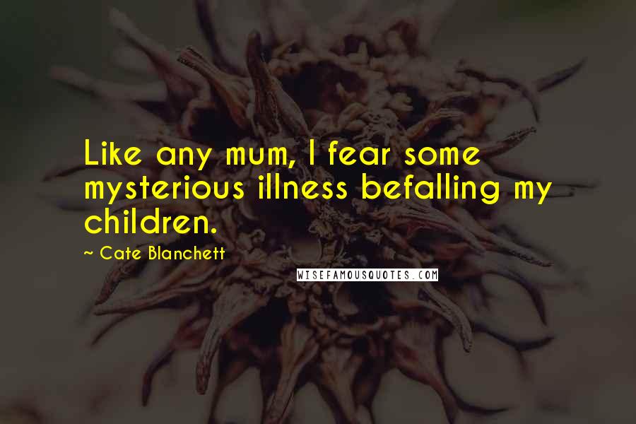 Cate Blanchett Quotes: Like any mum, I fear some mysterious illness befalling my children.