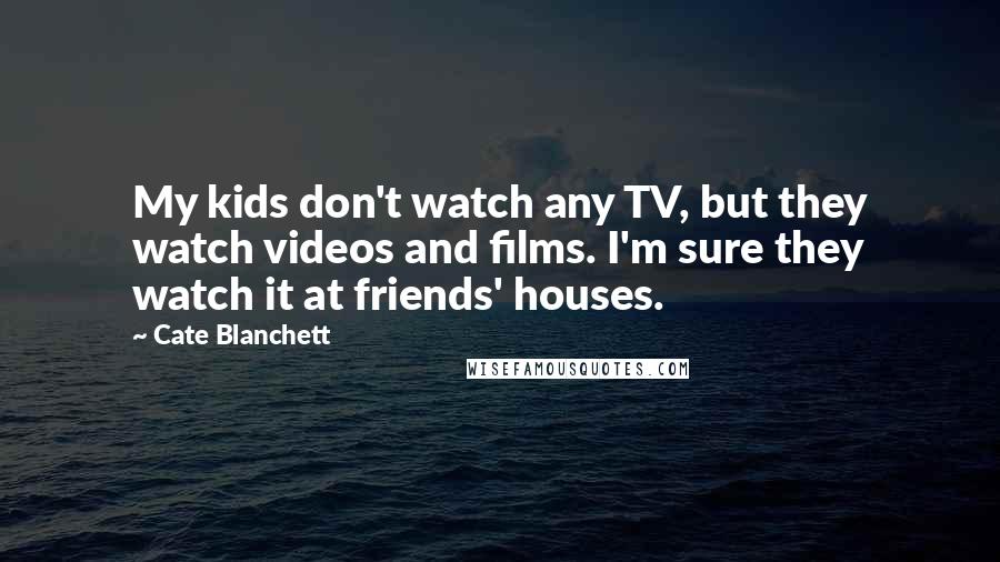 Cate Blanchett Quotes: My kids don't watch any TV, but they watch videos and films. I'm sure they watch it at friends' houses.