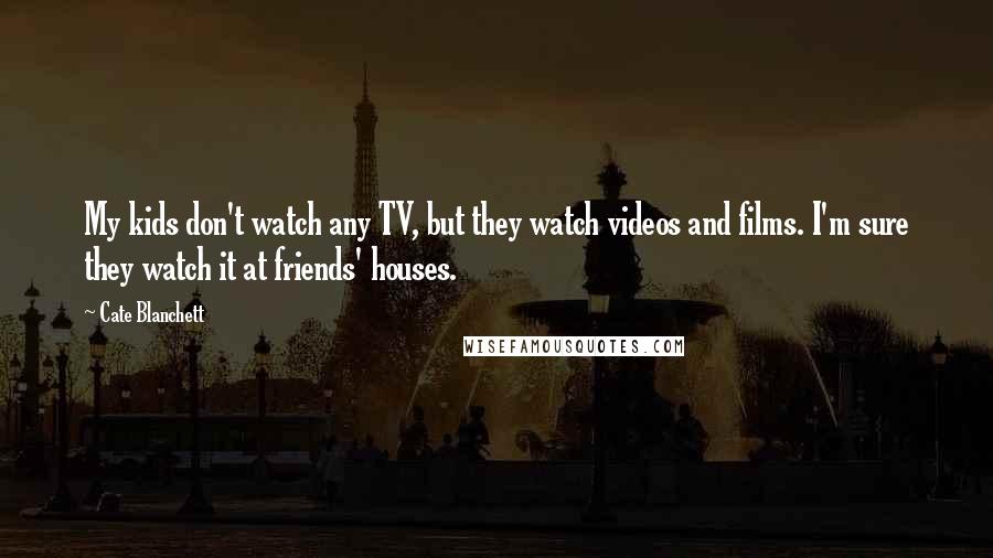 Cate Blanchett Quotes: My kids don't watch any TV, but they watch videos and films. I'm sure they watch it at friends' houses.