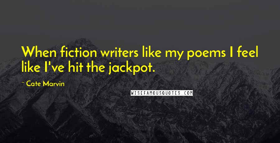 Cate Marvin Quotes: When fiction writers like my poems I feel like I've hit the jackpot.