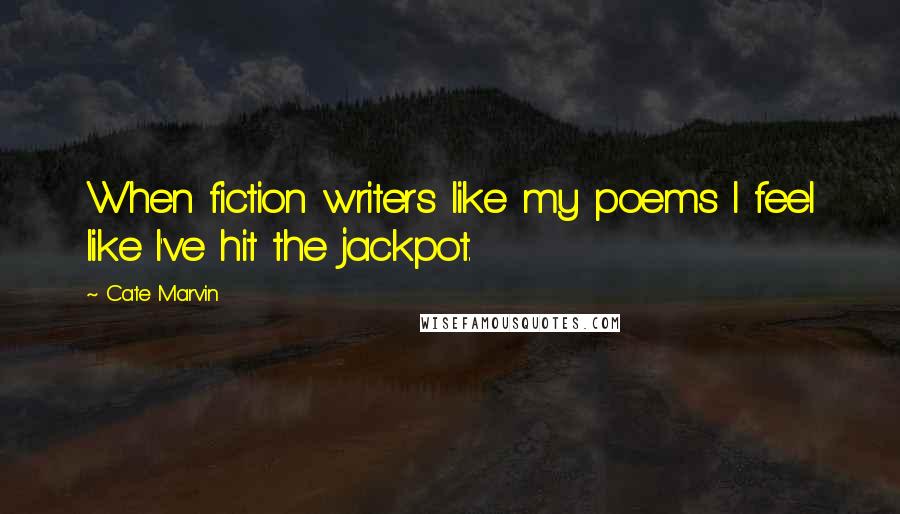 Cate Marvin Quotes: When fiction writers like my poems I feel like I've hit the jackpot.