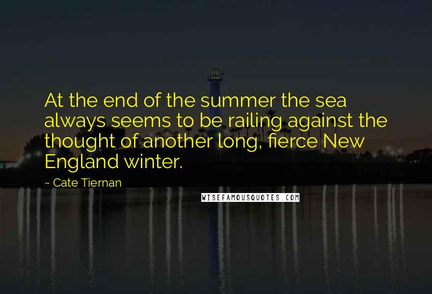 Cate Tiernan Quotes: At the end of the summer the sea always seems to be railing against the thought of another long, fierce New England winter.