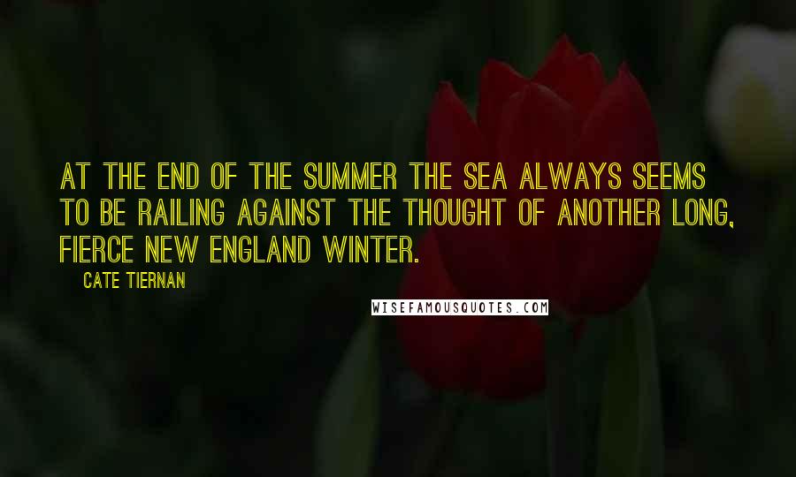 Cate Tiernan Quotes: At the end of the summer the sea always seems to be railing against the thought of another long, fierce New England winter.