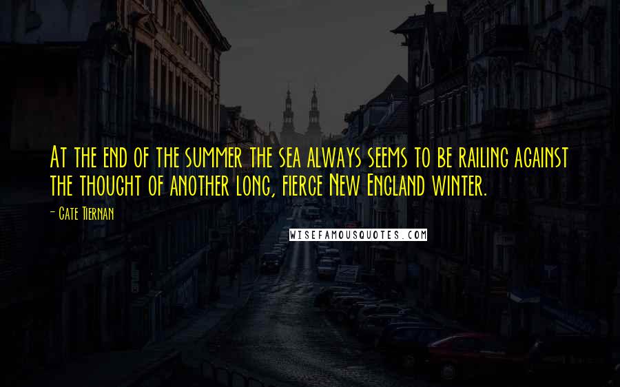 Cate Tiernan Quotes: At the end of the summer the sea always seems to be railing against the thought of another long, fierce New England winter.