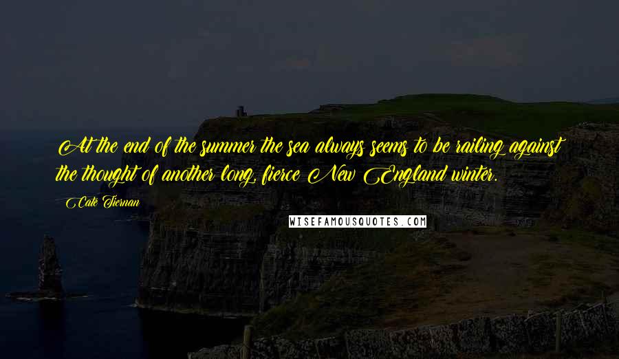 Cate Tiernan Quotes: At the end of the summer the sea always seems to be railing against the thought of another long, fierce New England winter.