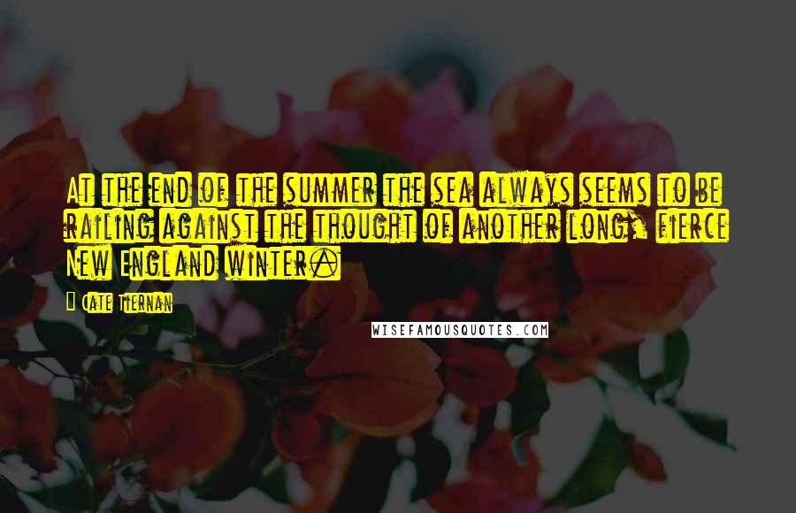 Cate Tiernan Quotes: At the end of the summer the sea always seems to be railing against the thought of another long, fierce New England winter.