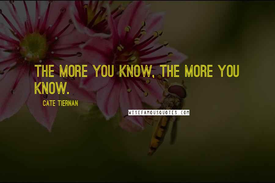 Cate Tiernan Quotes: The more you know, the more you know.