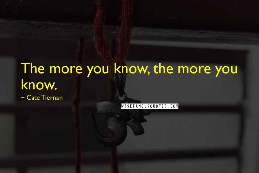 Cate Tiernan Quotes: The more you know, the more you know.