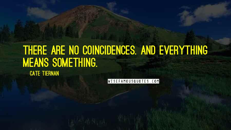 Cate Tiernan Quotes: There are no coincidences. And everything means something.