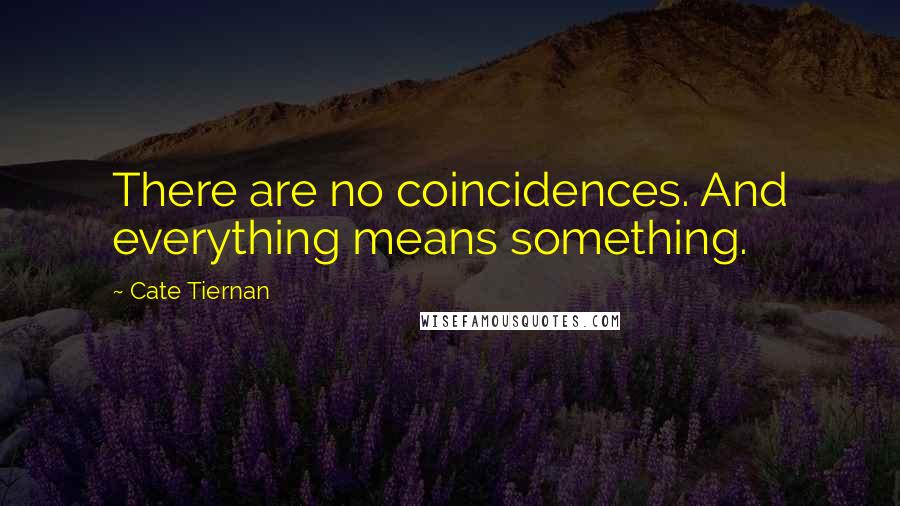 Cate Tiernan Quotes: There are no coincidences. And everything means something.