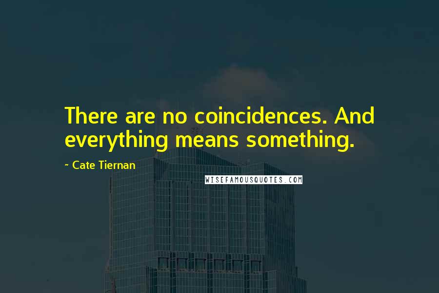 Cate Tiernan Quotes: There are no coincidences. And everything means something.