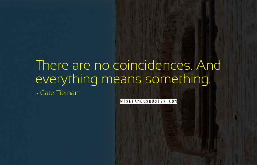 Cate Tiernan Quotes: There are no coincidences. And everything means something.