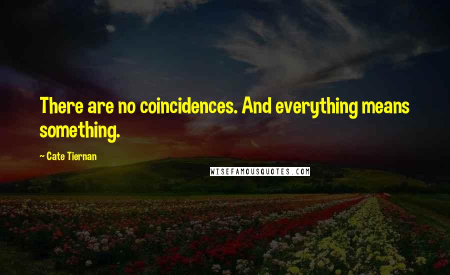 Cate Tiernan Quotes: There are no coincidences. And everything means something.