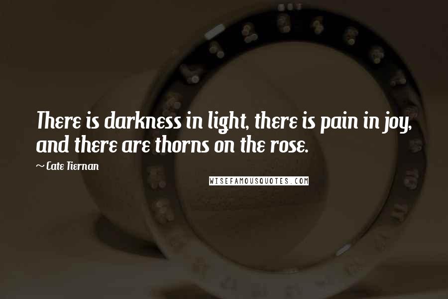 Cate Tiernan Quotes: There is darkness in light, there is pain in joy, and there are thorns on the rose.