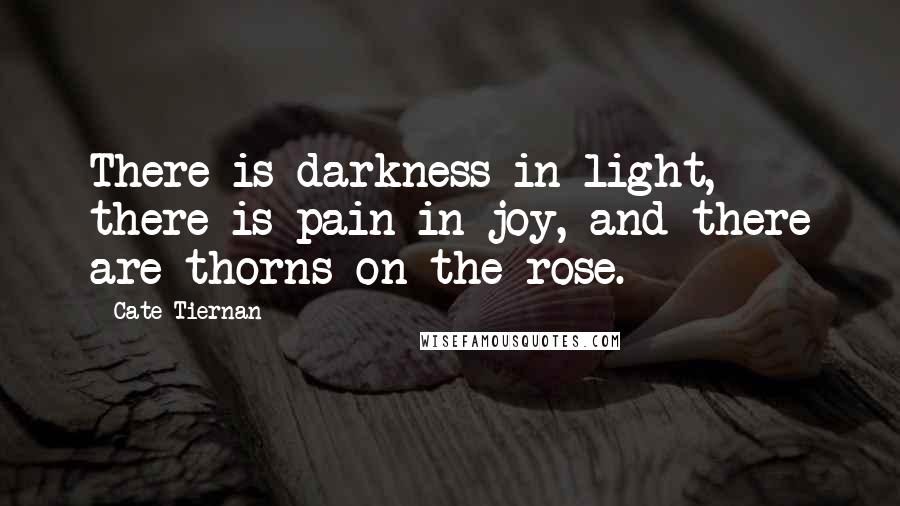 Cate Tiernan Quotes: There is darkness in light, there is pain in joy, and there are thorns on the rose.