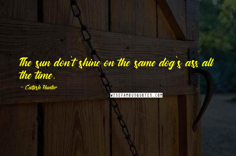 Catfish Hunter Quotes: The sun don't shine on the same dog's ass all the time.