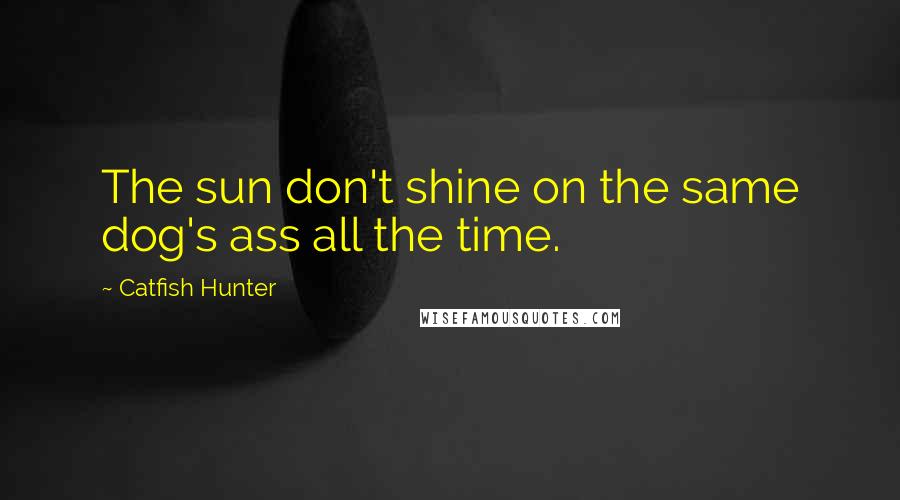 Catfish Hunter Quotes: The sun don't shine on the same dog's ass all the time.