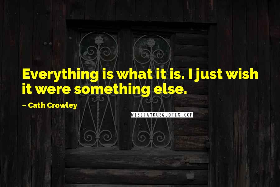 Cath Crowley Quotes: Everything is what it is. I just wish it were something else.