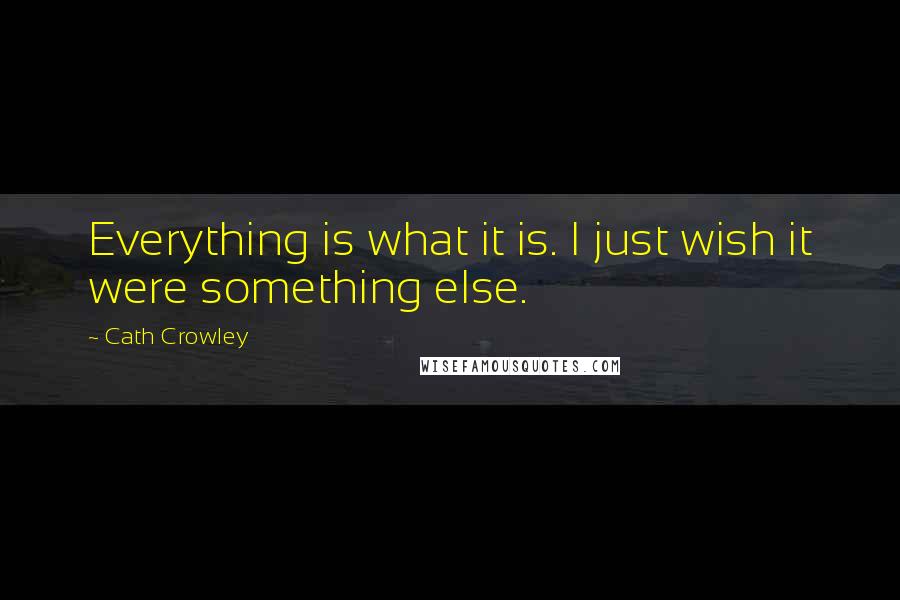 Cath Crowley Quotes: Everything is what it is. I just wish it were something else.
