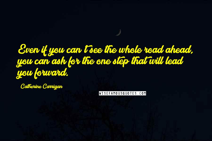 Catherine Carrigan Quotes: Even if you can't see the whole road ahead, you can ask for the one step that will lead you forward.