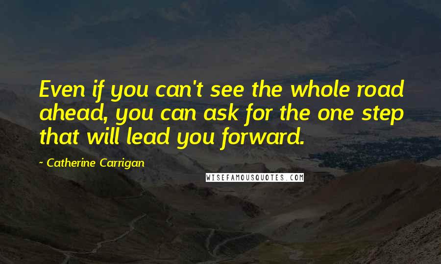 Catherine Carrigan Quotes: Even if you can't see the whole road ahead, you can ask for the one step that will lead you forward.