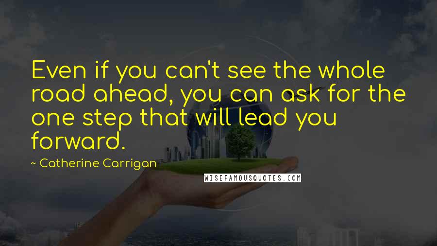 Catherine Carrigan Quotes: Even if you can't see the whole road ahead, you can ask for the one step that will lead you forward.