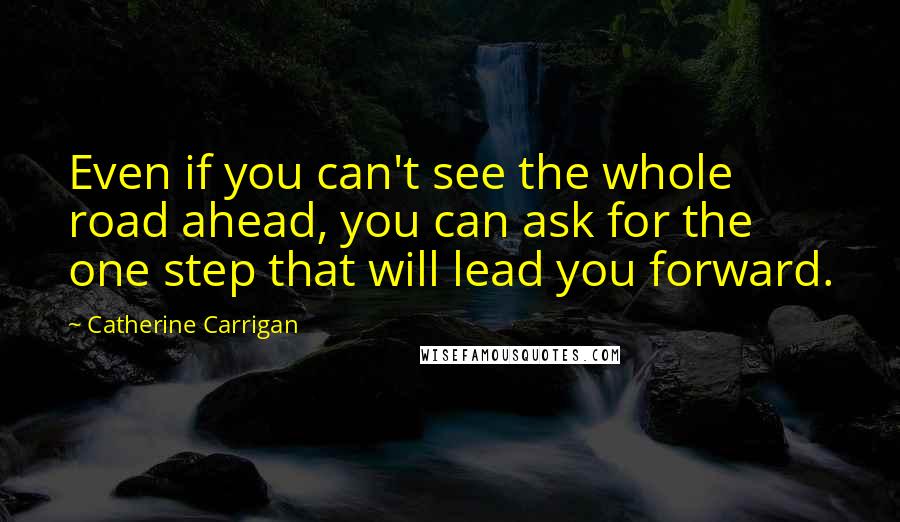 Catherine Carrigan Quotes: Even if you can't see the whole road ahead, you can ask for the one step that will lead you forward.