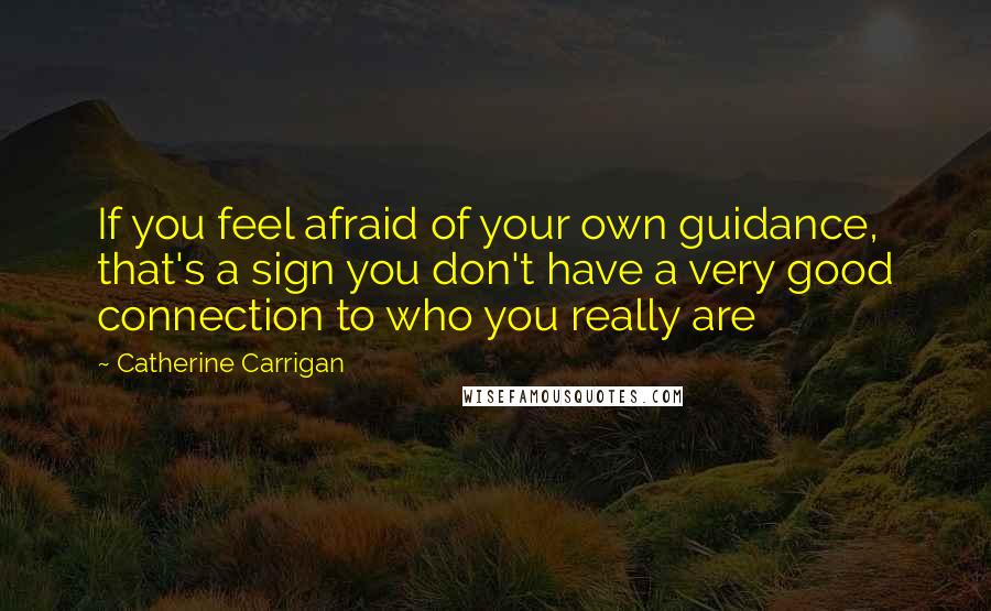 Catherine Carrigan Quotes: If you feel afraid of your own guidance, that's a sign you don't have a very good connection to who you really are