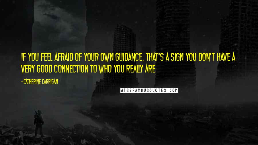 Catherine Carrigan Quotes: If you feel afraid of your own guidance, that's a sign you don't have a very good connection to who you really are