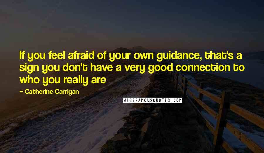 Catherine Carrigan Quotes: If you feel afraid of your own guidance, that's a sign you don't have a very good connection to who you really are