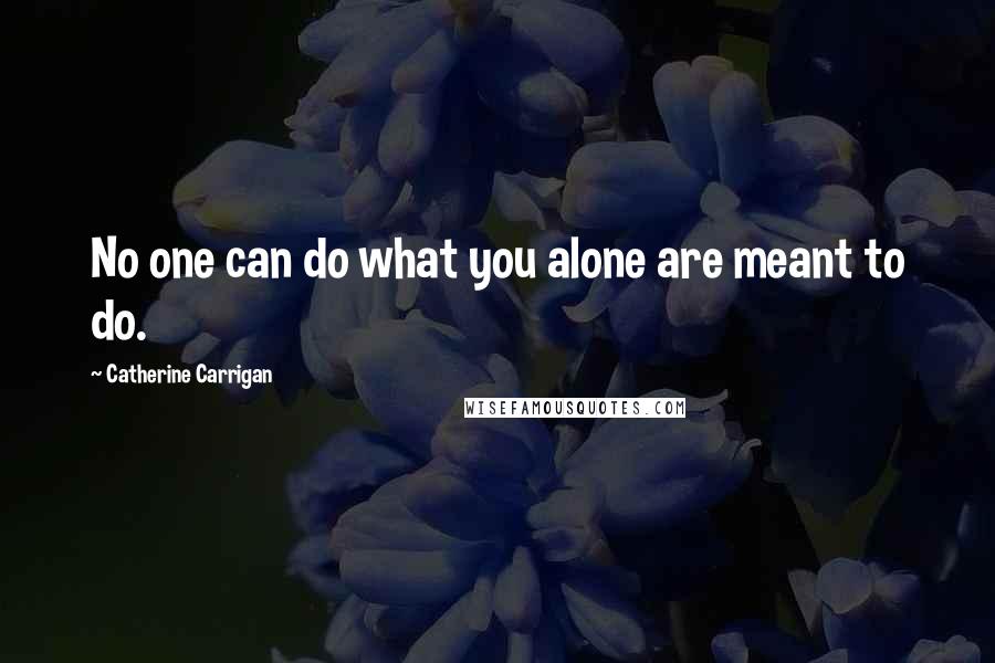 Catherine Carrigan Quotes: No one can do what you alone are meant to do.