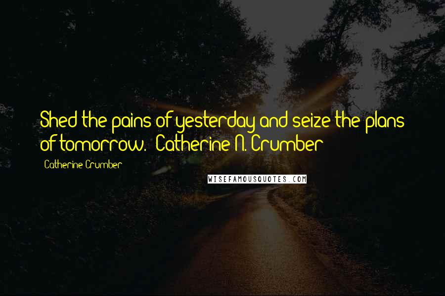 Catherine Crumber Quotes: Shed the pains of yesterday and seize the plans of tomorrow."-Catherine N. Crumber