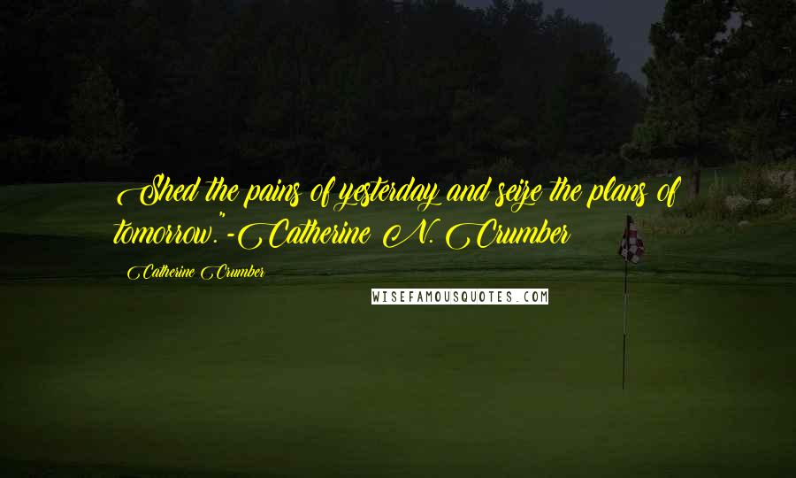 Catherine Crumber Quotes: Shed the pains of yesterday and seize the plans of tomorrow."-Catherine N. Crumber