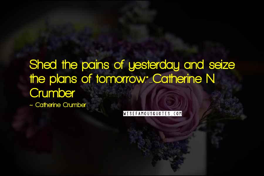 Catherine Crumber Quotes: Shed the pains of yesterday and seize the plans of tomorrow."-Catherine N. Crumber