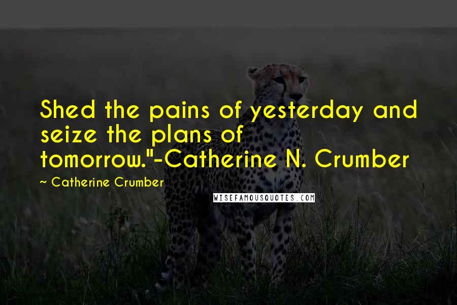 Catherine Crumber Quotes: Shed the pains of yesterday and seize the plans of tomorrow."-Catherine N. Crumber