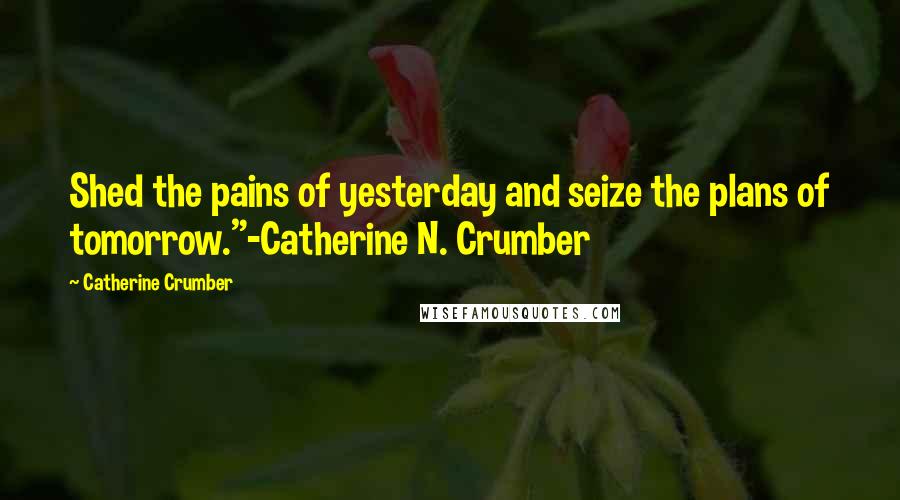 Catherine Crumber Quotes: Shed the pains of yesterday and seize the plans of tomorrow."-Catherine N. Crumber