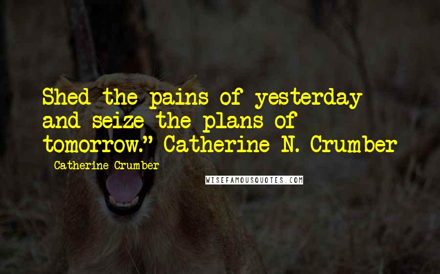 Catherine Crumber Quotes: Shed the pains of yesterday and seize the plans of tomorrow."-Catherine N. Crumber