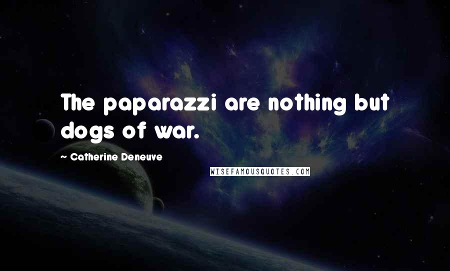 Catherine Deneuve Quotes: The paparazzi are nothing but dogs of war.
