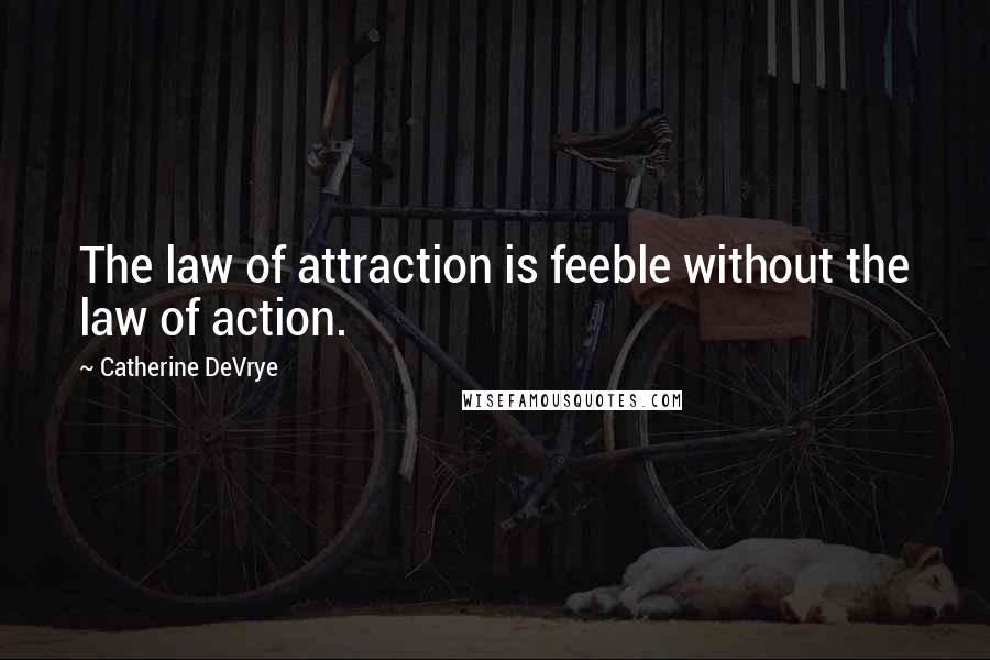 Catherine DeVrye Quotes: The law of attraction is feeble without the law of action.