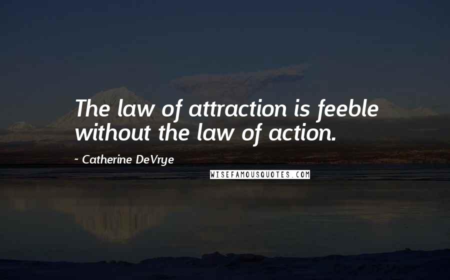 Catherine DeVrye Quotes: The law of attraction is feeble without the law of action.