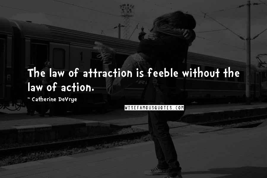 Catherine DeVrye Quotes: The law of attraction is feeble without the law of action.