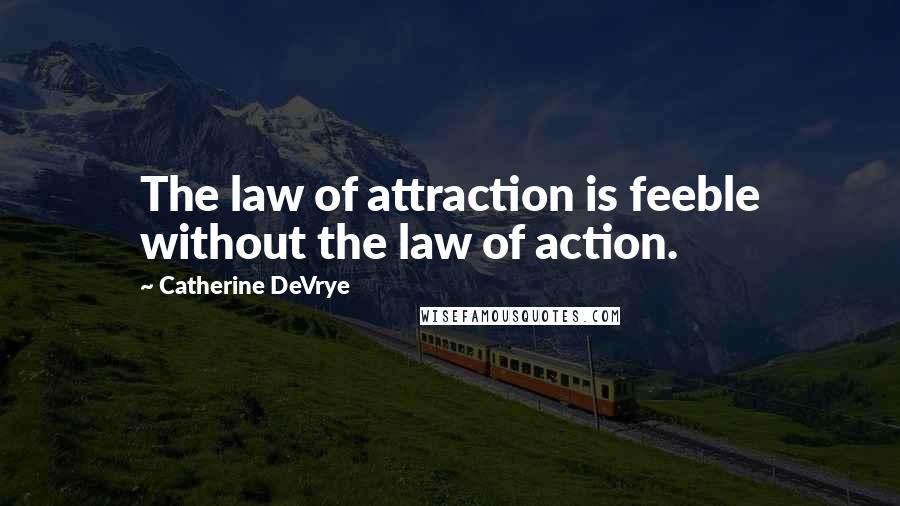 Catherine DeVrye Quotes: The law of attraction is feeble without the law of action.