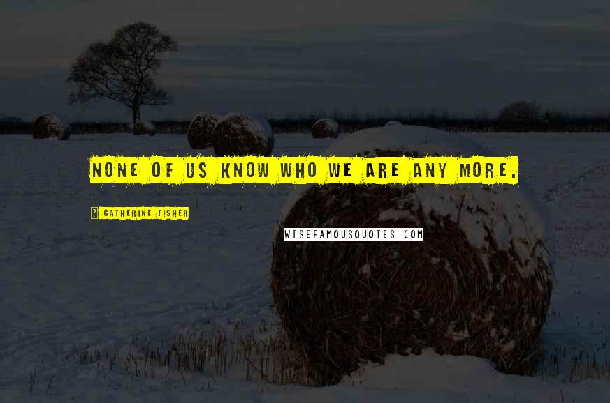 Catherine Fisher Quotes: None of us know who we are any more.