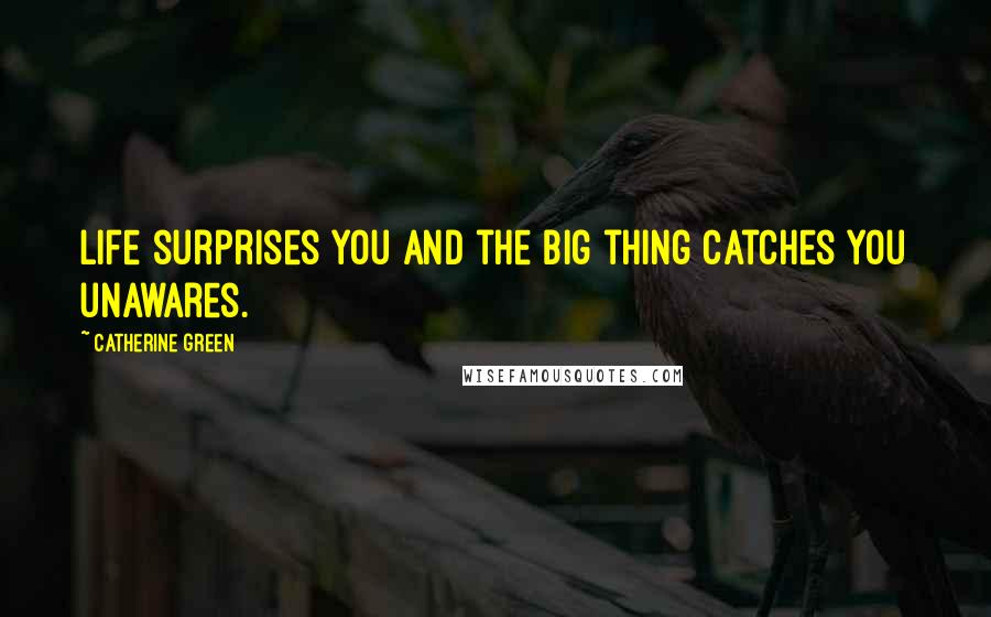 Catherine Green Quotes: life surprises you and the big thing catches you unawares.
