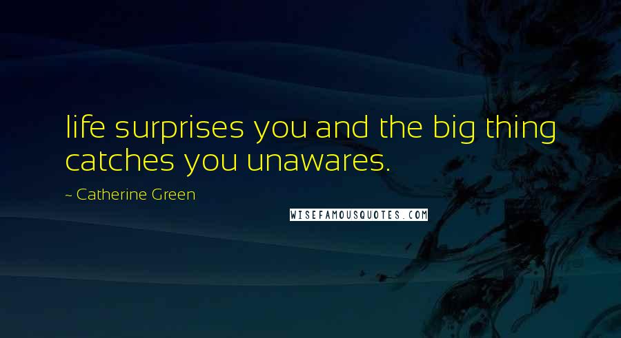 Catherine Green Quotes: life surprises you and the big thing catches you unawares.