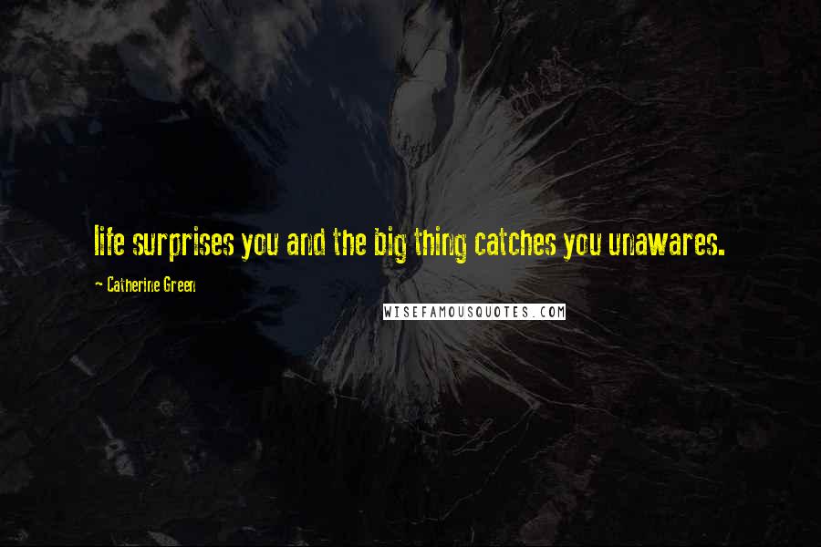 Catherine Green Quotes: life surprises you and the big thing catches you unawares.