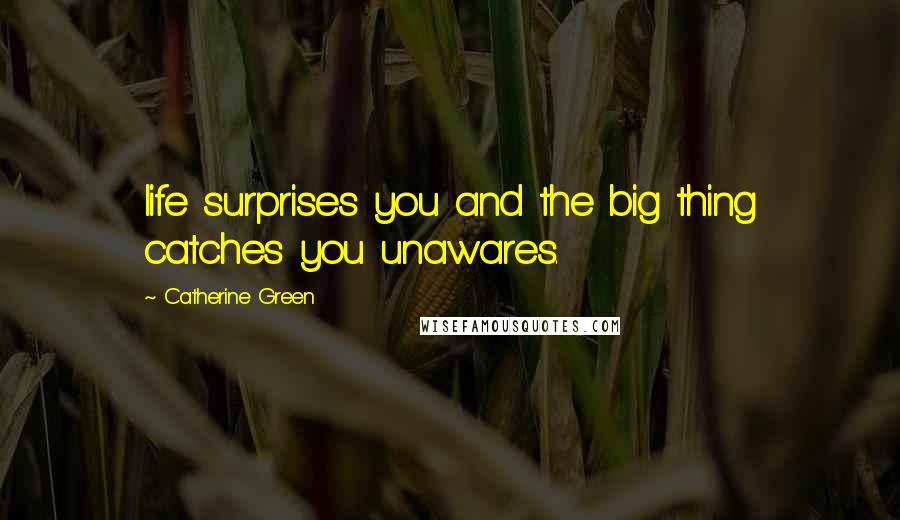 Catherine Green Quotes: life surprises you and the big thing catches you unawares.