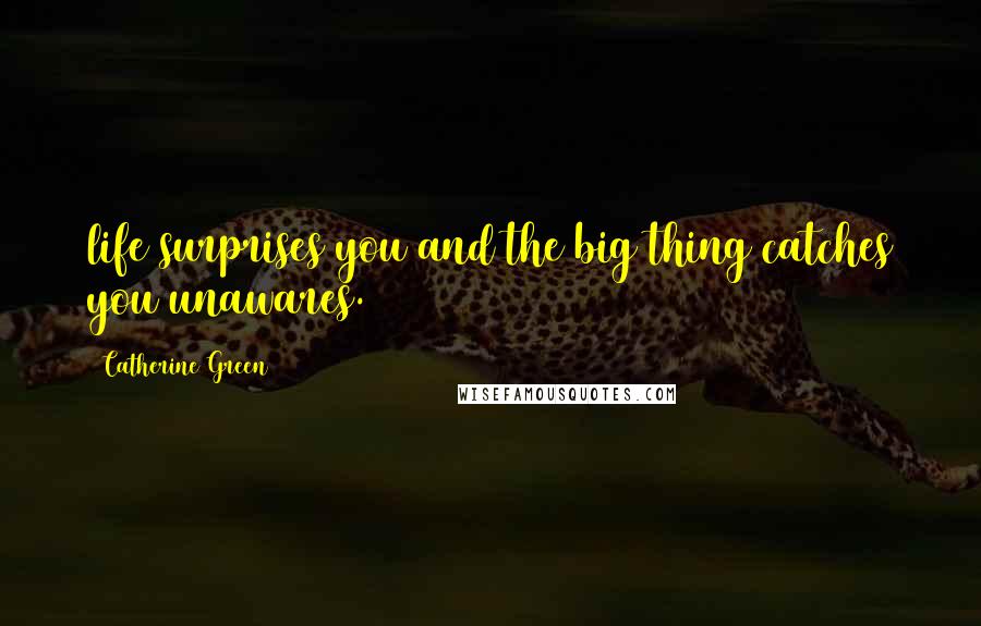 Catherine Green Quotes: life surprises you and the big thing catches you unawares.