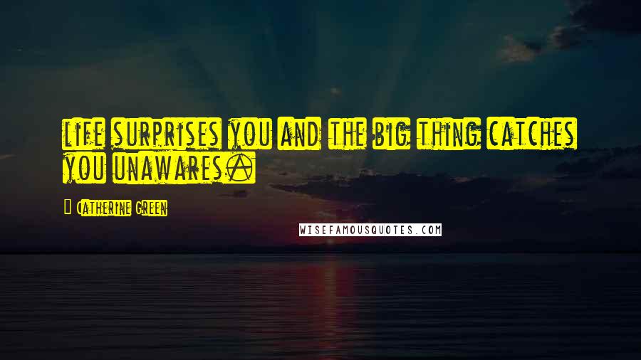 Catherine Green Quotes: life surprises you and the big thing catches you unawares.