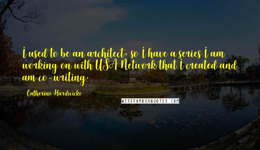 Catherine Hardwicke Quotes: I used to be an architect, so I have a series I am working on with USA Network that I created and am co-writing.